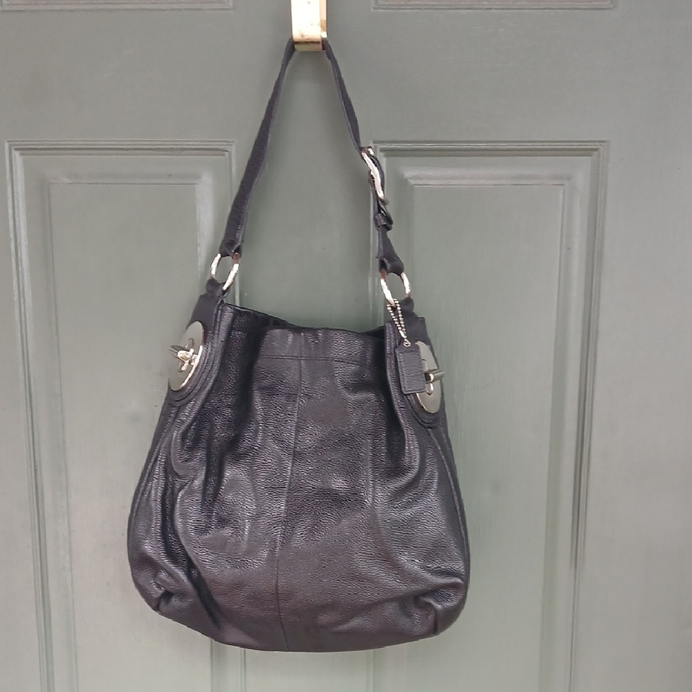 Coach Black Leather Hobo Bag
